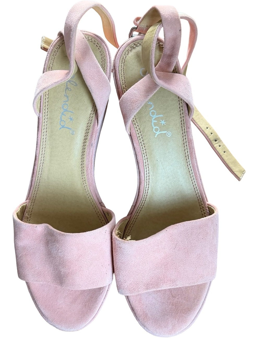 Splendid Blush Pink Suede Open-Toe Ankle-Strap Heels